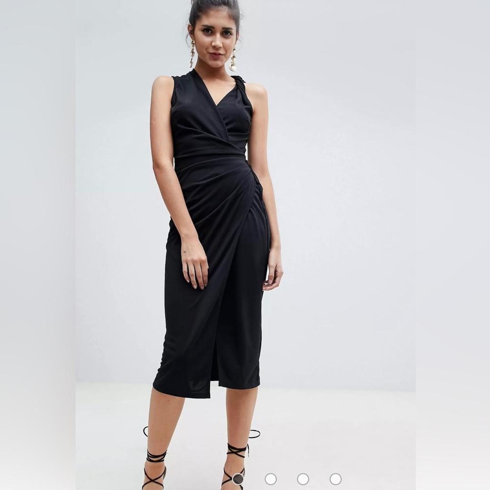 Twist detail midi dress
